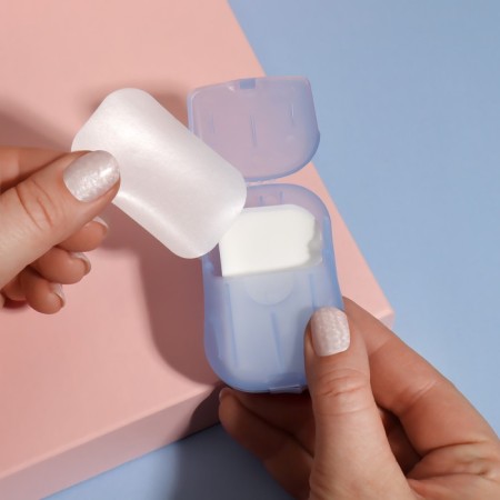 Leaf soap, in plates, 18 (± 2) pcs, in a case, blue color-5