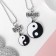 Kulons "Demetrons" yin-yang, black and white color in silver, 44 cm