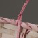 Wicker basket, d25 x 18 x 11/19 cm, pink, bamboo