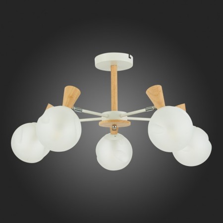 Ceiling EVOLUCE lamp. Sle220702-05. Catania. 5x40 watts, E14, 59x59x33.5 cm, white color, light tree-3