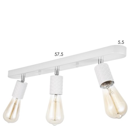 Ceiling lamp "Skin" 3he27 40W white 30x6x16cm-7