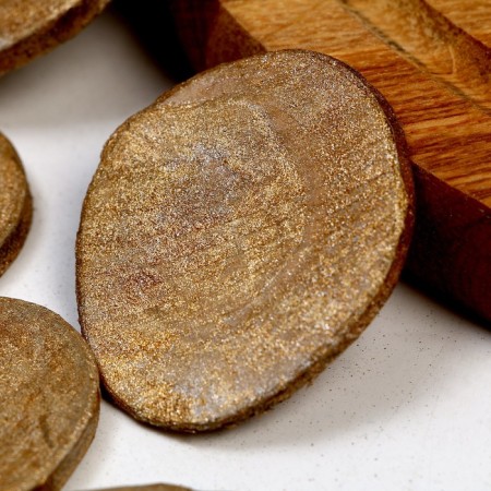 Decor made of wood "saws" gold, set 55 g, size: from 2 to 10 cm-2