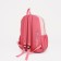 A backpack with a zipper, 4 external pockets, pink color