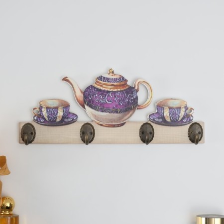 Decorative wood hooks "Tea time" 4.5x34x14.5 cm