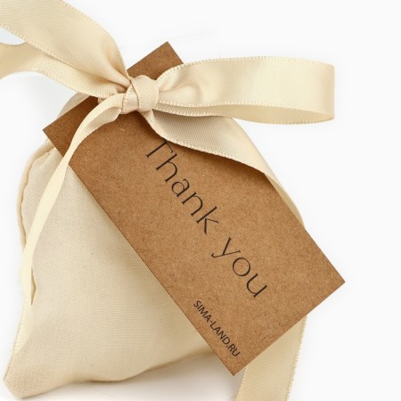 SPRECTION made of cotton "Thank you", 7 × 9 cm-2