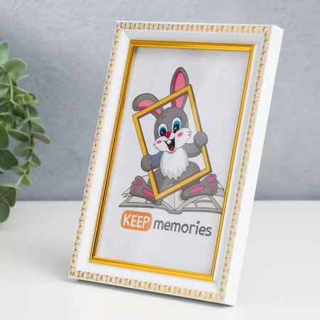 Photo frame plastic 10x15 cm white (981)-1