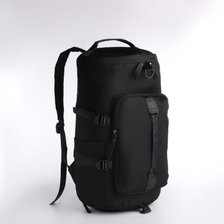 A backpack-samka with a zipper, 4 outer pockets, a shoe compartment, black color-2