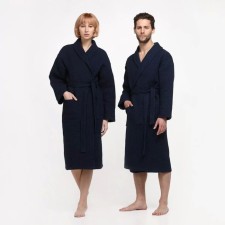 Wafel unisex bathrobe, size s, blue color