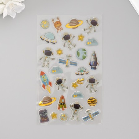 The plastic sticker "Cosmos is waiting for us" 20x9 cm-1