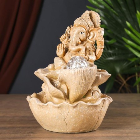 Ganesha fountain Beige marble 30x20 cm-2