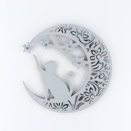 Organs Wall Organizer for Jewelry "Kitty on the Moon"-2