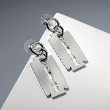 Earrings "Maximum" blade, color silver-2