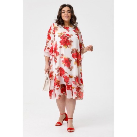 Women's dress, size 66, red color