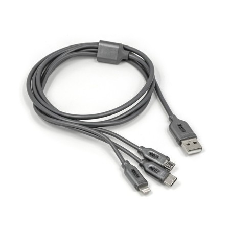 Cable 3 in 1 Byz BL-699, USB-Microusb/Lightning/Type-C, 3.1 a, 1.2 m, silver-1