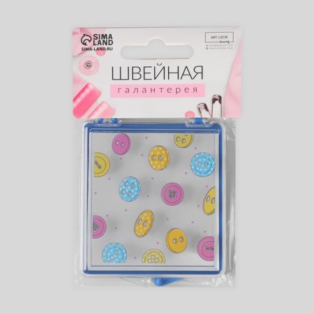 Magnetic needle "Button", with needles, 7 × 8 cm, blue color-4