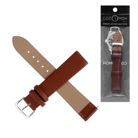 Solomon watch strap, 18 mm, genuine leather, L-20 cm, brown-4