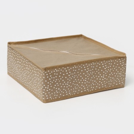 Organizer for storing linen “Points”, 16 cells, 27 × 25 × 10 cm, beige color-4