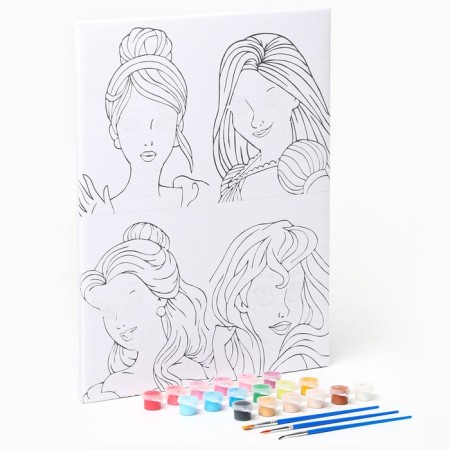 Picture on numbers on a subframe 30x40 cm, princesses-1