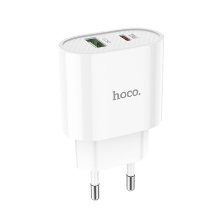 Network charger Hoco C95a, Type -C - PD 20 W 3 A, USB Qc3.0 - 18 W 3 A, White-1