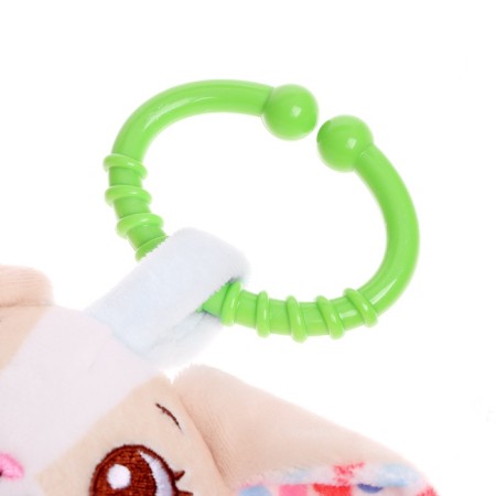 The rattle "Bunny", musical, suspended, beige color-4