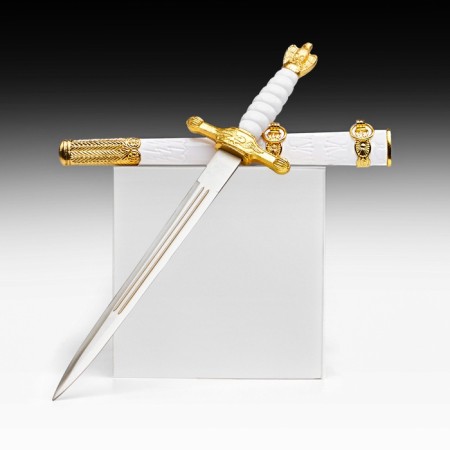 White dagger with gold trim, 35 cm
