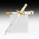 White dagger with gold trim, 35 cm