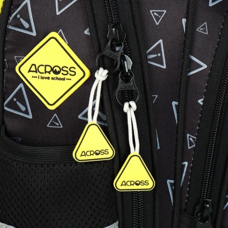 School backpack 40x33x15cm, ergonomic back, Across 410, black/yellow-8