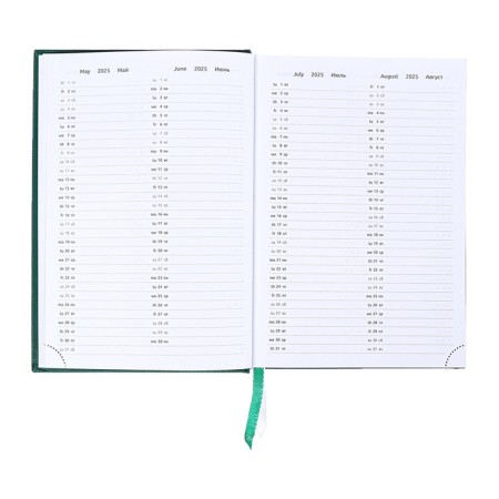Dated diary 2024, A5, 176 sheets, Attomex.lancaster, Balakron cover, Lasse, Block 70 g/m2, Green-8