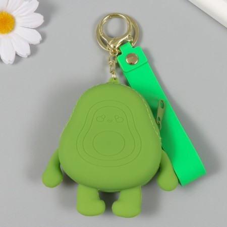 A keychain wallet with a carbine, strap silicone "Avocadinka" 3x9x9 cm-2