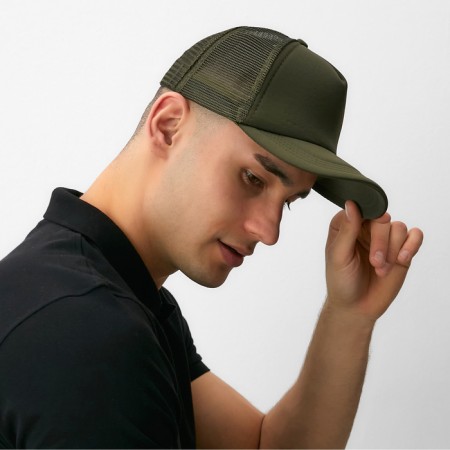 Baseball cap with minaku grid, dark green color, size 56-58-4
