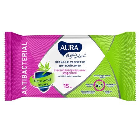 Wet Aura Tropic Cocktail, with antibacterial effect, 15 pcs-2