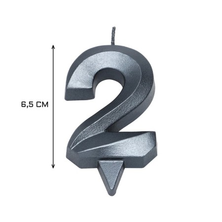 Candle in the Cake "Fine", number 2, graphite, 6.5 cm-2