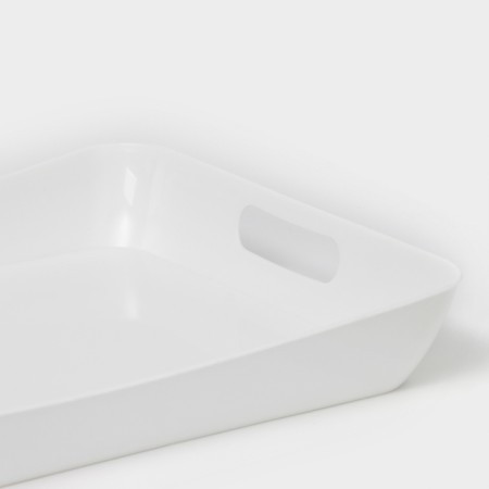 Tray with handles "Rondo", 42.2 × 28.2 × 5.2 cm, white color-1