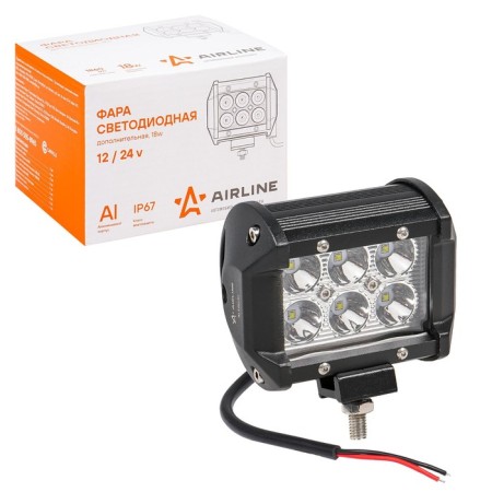 LED headlight (beam) two -row AIRLINE, 6LED directed light, 18 W, 98x78x65, 12/24V 1021