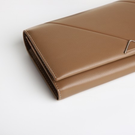 Women's wallet on a magnet, the color is light brown-2