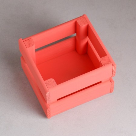 Wooden Kashpo 12 × 11 × 9 cm "odnushka light", double -strip, pink light giving beautifully-2