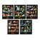 Notebook A5, 48 sheets in a cage "on book shelves", cover of shared cardboard, selective varnish, rounded corners, block 65, 5V, mix