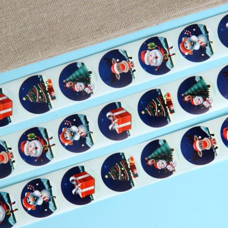 Stickers in the roll "Christmas", 500 pcs, 2.5 x 2.5 cm-2