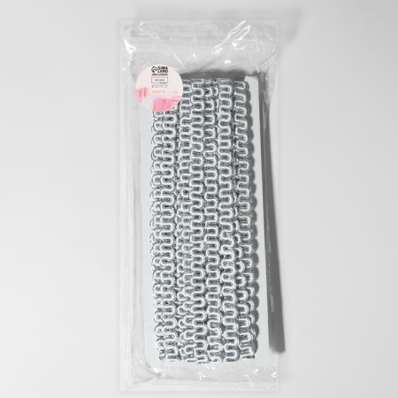 Decorative braid “Wave”, 10 mm, 10 ± 1 m, silver/white color-2