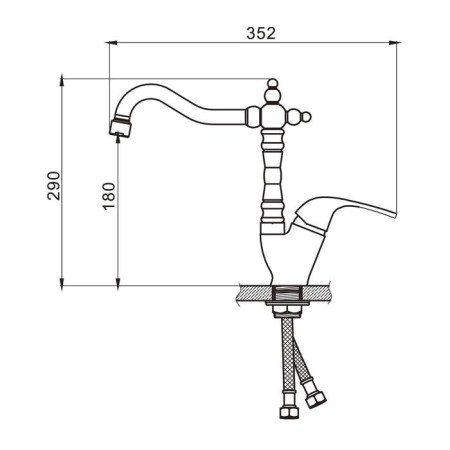Accoona A5413 kitchen mixer, single -leaf, 35 mm cartridge, with a nut, chrome-3