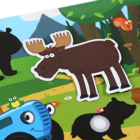 Developing toy "Fun Velcro", animals, blue tractor-5