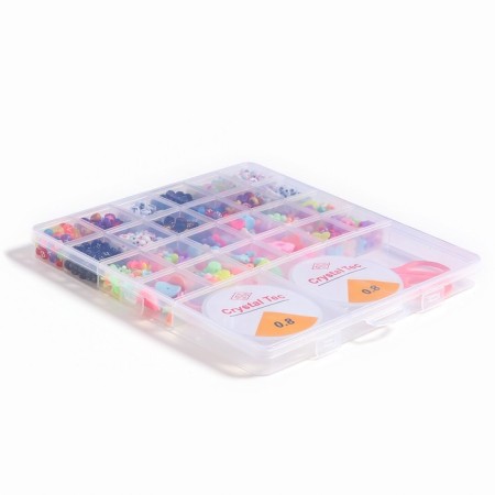 A set for creating jewelry with a Russian alphabet, 24 types of beads, 2 fishing lines, scissors-2