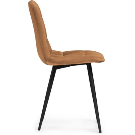 Stool on a metal frame chilli metal/velor, black/brick 44x50x85 cm-2