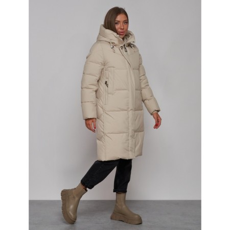 Coat insulated winter female, size 48, beige color-2