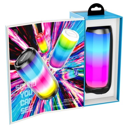 Portable column Hoco HC8, 10 W, 5.0, FM, AUX, 1800 mAh, RGB-lighting, black-3