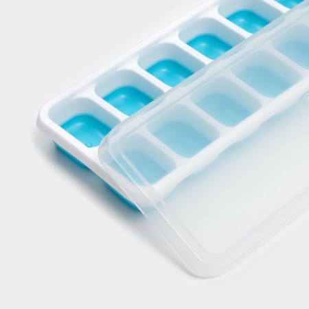 Form for ice with a lid of a share, 25 × 9.5 × 2.5 cm, 14 cells (4 × 3 × 2 cm), color mix-2
