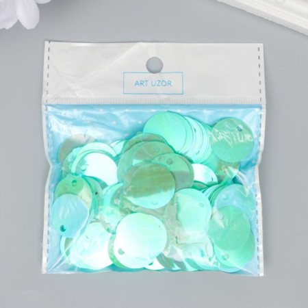 Sequins "circle" mint set 30 g d = 2 cm-2