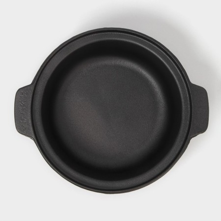 Cast iron fried "Birger", 1.5 l, d = 24 cm, glass cover, black color-2