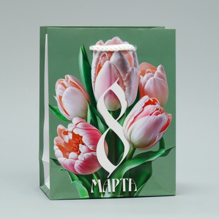 Gift package laminated, packaging, “tulips”, S 12 x 15 x 5.5 cm-1