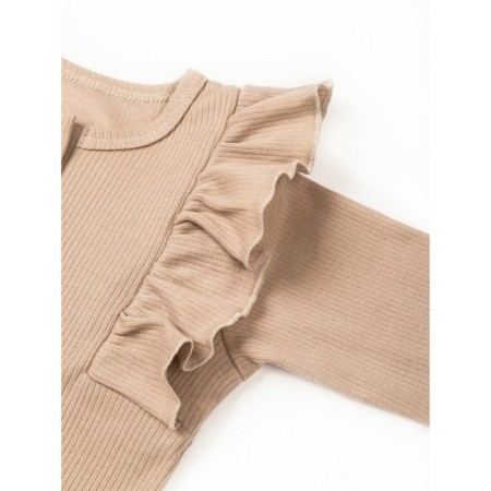 Children's overalls with ruffles fashion, height 68 cm, beige color-8